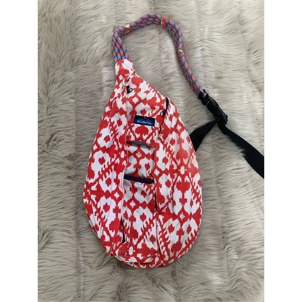 KAVU Ikat Rope Canvas Sling Bag Full Size hiking camping purse backpack